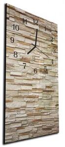 Nástenné hodiny 30x60cm - pieskový kamenný múr - plexi