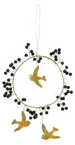 Vianočná dekorácia Bird Black Brass