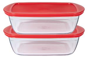 Pyrex® Daily Súprava sklenených dóz na potraviny, 2-dielna (červená) (100369307)