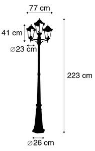 Inteligentná vonkajšia lampa čierna 3-svetlá vrátane WiFi ST64 - New Orleans