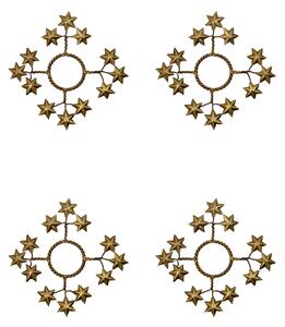 Krúžok na sviečku Star Golden – set 4 ks