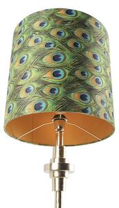 Stolná lampa v štýle art deco zlatý zamatový odtieň v pávom prevedení 40 cm - Diverso