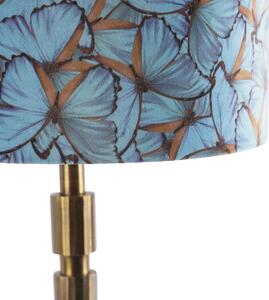 Stolná lampa v štýle art deco bronzová, 35 cm, odtieň motýľový dizajn - Torre