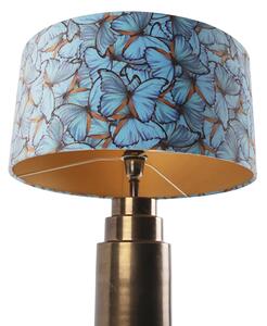 Stolová lampa bronzová so zamatovým motýlikovým odtieňom 50 cm - Bruut