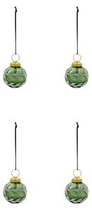 Sklenené vianočné ozdoby Vellu Green – set 4 ks