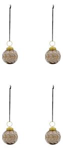 Sklenené vianočné ozdoby Vellu Sand – set 4 ks