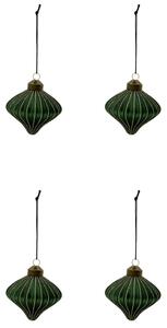 Sklenená vianočná ozdoba Spin Green – set 4 ks
