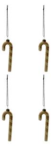 Sklenená vianočná ozdoba Stick Gold – set 4 ks