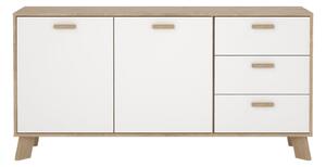 Biela/v prírodnej farbe komoda v dekore duba 147x73x39 cm Ikast – Tvilum