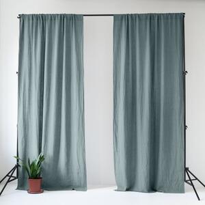 Sivomodrý ľanový záves 140x170 cm Blue Fog – Linen Tales