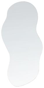 Nástenné závesné zrkadlo strieborné 33 x 80 cm oválne dekoratívne na stenu bytový doplnok