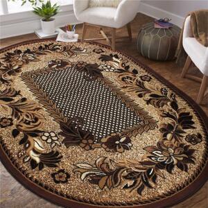 Oválny vintage koberec elegantnej hnedej farby Hnedá Šírka: 150 cm | Dĺžka: 210 cm