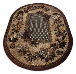 Oválny vintage koberec elegantnej hnedej farby Hnedá Šírka: 80 cm | Dĺžka: 150 cm
