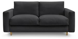 Čierna pohovka na každodenné spanie/rozkladacia 200 cm Cocoone – Bobochic Paris