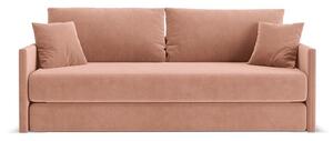 Ružová zamatová rozkladacia pohovka 209 cm Shannon – Cosmopolitan Design
