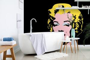 Samolepiaca tapeta pop art Marilyn Monroe na čiernom pozadí