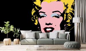 Samolepiaca tapeta pop art Marilyn Monroe na čiernom pozadí