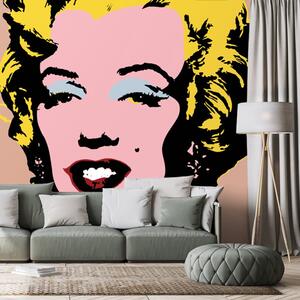 Tapeta pop art Marilyn Monroe na hnedom pozadí