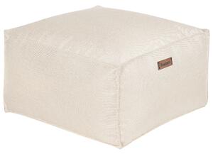 Taburetka krémová biela polyester 50 x 50 x 30 cm bez vzoru štvorcový tvar s odnímateľným poťahom moderný štýl obývačka spálňa
