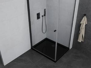 Mexen Pretoria, sprchovací kút 100 (dvere) x 70 (stena) cm, 6mm číre sklo, čierny profil + čierna sprchová vanička, 852-100-070-70-00-4070B