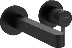 Hansgrohe Finoris - Páková umývadlová batéria pod omietku s ramenom 168 mm, čierna matná 76051670