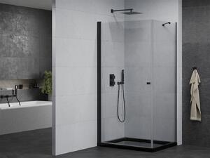 Mexen Pretoria, sprchovací kút 70 (dvere) x 80 (stena) cm, 6mm číre sklo, čierny profil + čierna sprchová vanička, 852-070-080-70-00-4070B