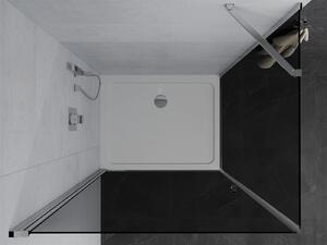 Mexen Pretoria, sprchovací kút 70 (dvere) x 80 (stena) cm, 6mm šedé sklo, chrómový profil + biela sprchová vanička, 852-070-080-01-40-4010