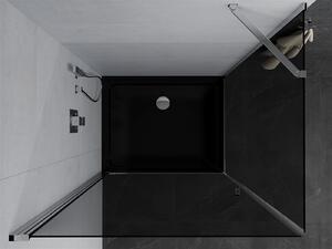 Mexen Pretoria, sprchovací kút 90 (dvere) x 100 (stena) cm, 6mm šedé sklo, chrómový profil + čierna sprchová vanička, 852-090-100-01-40-4070