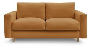 Pohovka na každodenné spanie/rozkladacia v horčicovej farbe 200 cm Cocoone – Bobochic Paris