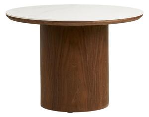 Okrúhly konferenčný stolík s keramickou doskou v tmavoprírodnej farbe ø 60 cm Noli – House Nordic