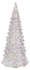 CRYSTAL LED Jedľa sklenená 22 cm - strieborná
