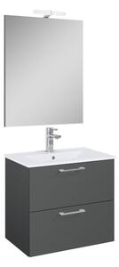 Kúpeľňová zostava s umývadlom Ceramia Lea 61,5x55x41,7 cm v antracitovej farbe LEASET60A