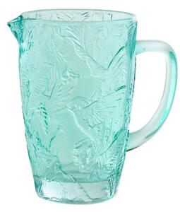 Azúrový sklenený džbán kolibrík Hummin Bird - 19 * 12 * 19 cm / 1000 ml - J-Line by Jolipa