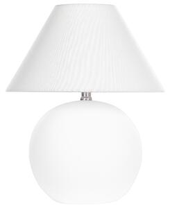 Stolná lampa krémovobiely keramický podstavec biele látkové ľanové tienidlo 41 cm nočná lampa tradičný štýl spálňa