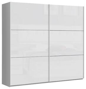 ŠAT. SKRIŇA S POSUV. DVERAMI, biela, biela s vysokým leskom, 220/209,7/61,2 cm home24 - Skrine