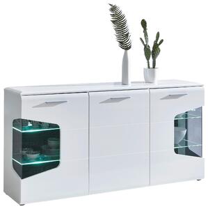 ŠIROKÁ KOMODA, biela, farba duba, biela s vysokým leskom, 180/89/41 cm Hom`in - Komody