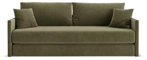 Zelená zamatová rozkladacia pohovka 209 cm Shannon – Cosmopolitan Design