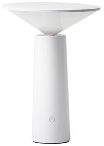 Stolná lampa biela železo s dotykovým vypínačom nabíjanie cez USB kábel bezdrôtová moderný štýl interiér exteriér