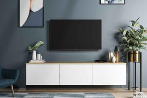 Dizajnový nástenný TV stolík Valeriy 160 cm dub biely