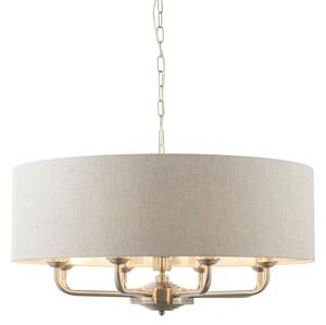 Endon 99152 - Luster na reťazi HIGHCLERE 8xE14/40W/230V šedá/matný chróm
