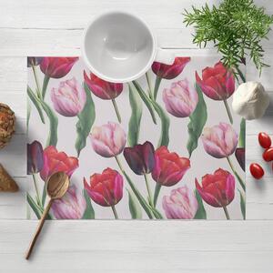 Biante Dekoračné prestieranie na stôl Terra TRA-001 Tulipány na dymovo sivom 30x40 cm
