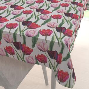 Biante Dekoračný obdĺžnikový obrus Terra TRA-001 Tulipány na dymovo sivom 50x100 cm
