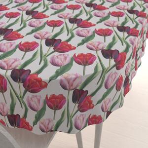 Biante Dekoračný oválny obrus Terra TRA-001 Tulipány na dymovo sivom 50x100 cm