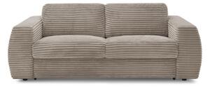 Taupe menčestrová pohovka na každodenné spanie/rozkladacia 220 cm Hugo – Bobochic Paris