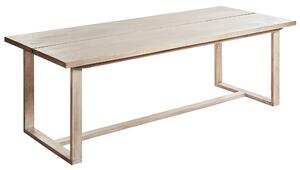 Záhradný jedálenský stôl svetlohnedý akáciové drevo 230 x 100 cm pre 6 osôb vonkajší obdĺžnikový rustikálny štýl