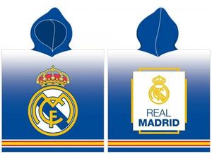 Dětské pončo - chlapčenská osuška s kapucňou FC Real Madrid - 100% bavlna - 55 x 110 cm