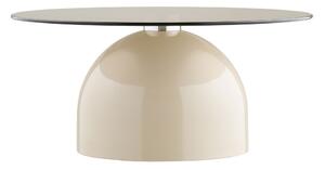 Béžový okrúhly konferenčný stolík so sklenenou doskou ø 70 cm Ravello – House Nordic