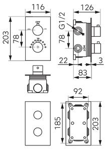 FDesign Stabilla sprchová súprava podomietková s termostatom áno chrómová FD1-TS07-7SET1-11