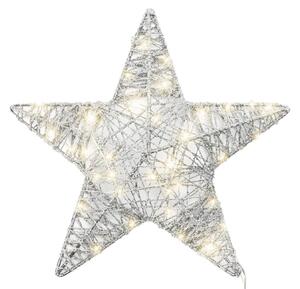 Tutumi - LED svetelná vianočná hviezda - strieborná - 23 cm
