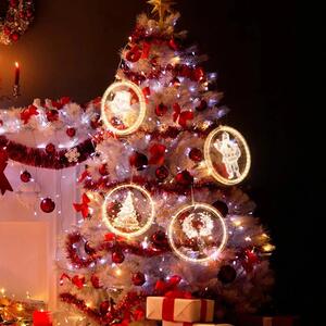 Tutumi - LED vianočné dekorácie zvončeky - biela - 16 cm